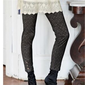 Peruvian Connection Ryder Slim Moto Pants in Damask
Brocade Brown Black Size 6